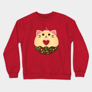 Christmas Cat Donut Crewneck Sweatshirt